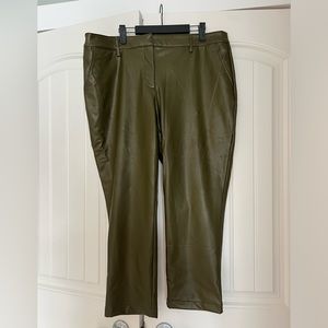 Green pleather pants